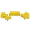vidaXL Set de canapele cu perne, 4 piese, galben deschis, textil