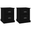 vidaXL Noptiere, 2 buc, negru, 39x39x47,5 cm, lemn prelucrat