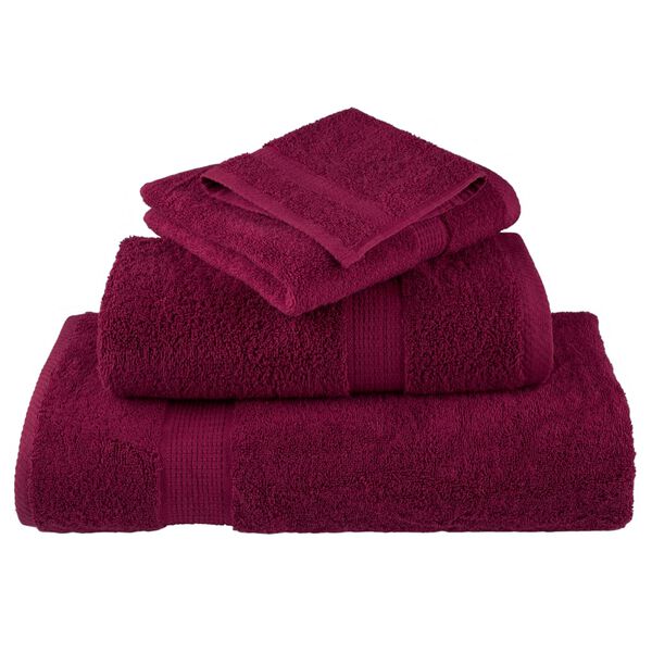vidaXL Set de prosoape premium SOLUND, 8 piese, bordo, 600 g/m&sup2;