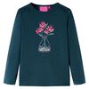 vidaXL Tricou de copii cu m&acirc;neci lungi, verde &icirc;nchis, 116