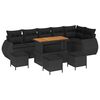 vidaXL Set de canapele pentru grădină 10 buc. Negru poliratan