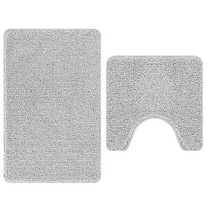 vidaXL Set de mochete anti-derapante pentru baie 2 buc. Gri 50 x 50 cm
