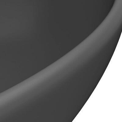 vidaXL Chiuvetă de lux, gri închis mat, 40x33cm, ceramică, formă ovală