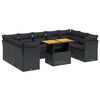 vidaXL Set canapele de grădină cu perne, 10 piese, negru, poliratan