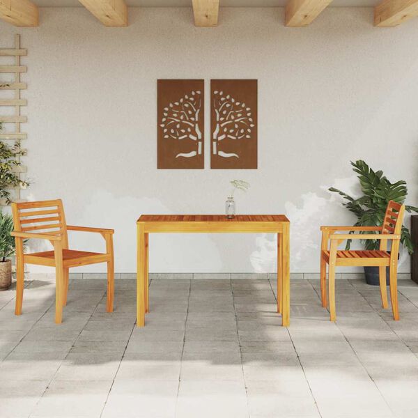 vidaXL Set de masă pentru grădină 3 pcs Maro Lemn Solid de Acacia