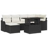 vidaXL Set de canapele pentru grădină 7 buc. Negru Rattan poli