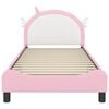 vidaXL Cadru de pat pentru copii cu spătar Roz 90 x 200 cm PU