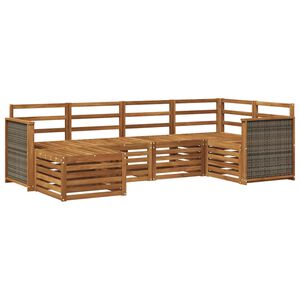 vidaXL Set canapea sectională 5 pcs natural Lemn Solid de Acacia