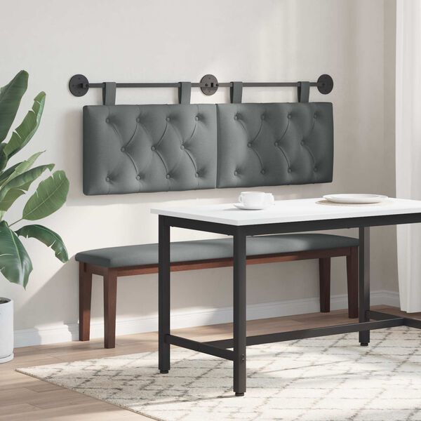 vidaXL Cap de pat suspendat Gri &icirc;nchis 130 x 55 x 7 cm țesătură