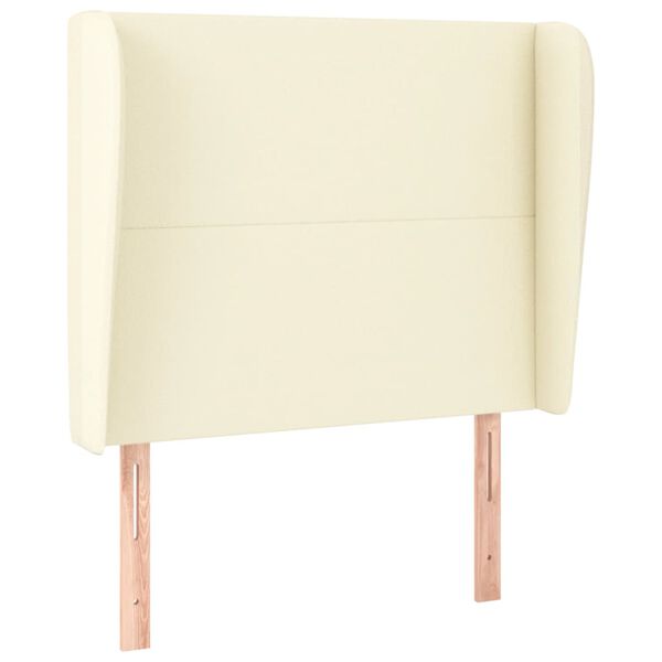 vidaXL Tăblie de pat cu aripioare, crem, 103x23x118/128 cm, piele eco