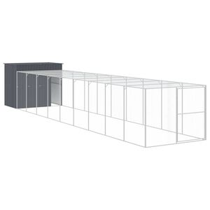 vidaXL Cușcă de câine cu țarc antracit 214x1069x181 cm oțel galvanizat