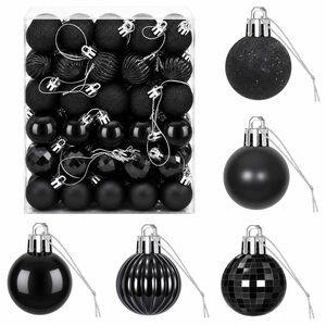 vidaXL Set de globuri de Crăciun 150 buc. Negru 3 cm Polistiren