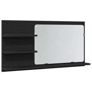 vidaXL Dulap cu oglindă pentru baie, stejar negru, 90x11x45 cm, lemn stratificat