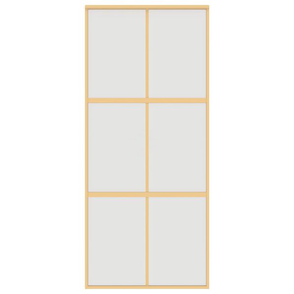 vidaXL Ușă glisantă, auriu, 90x205 cm, sticlă ESG mată și aluminiu