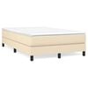 vidaXL Pat box spring cu saltea, crem, 120x200 cm, textil