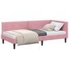 vidaXL Cadru de pat colțar cu headboard Roz 90 cm x 200 cm Catifea