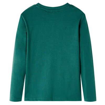 Tricou pentru copii cu mâneci lungi, verde, 92