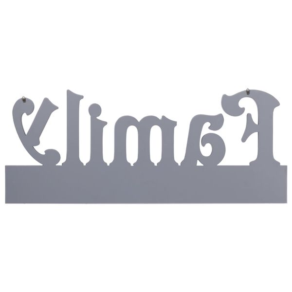 vidaXL Cuier de perete FAMILY, gri, 74 x 29,5 cm