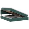 vidaXL Pat cu storage cu headboard Verde &icirc;nchis 140 x 200 cm Catifea