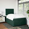 vidaXL Pat box spring cu saltea, verde &icirc;nchis, 120x190 cm, catifea
