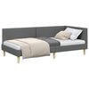 vidaXL Cadru de pat colțar cu headboard Gri &icirc;nchis 80 cm x 200 cm