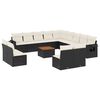 vidaXL Set mobilier de grădină cu perne, 14 piese, negru, poliratan