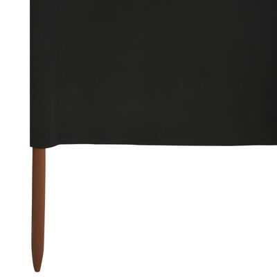 vidaXL Paravan anti-vânt cu 6 panouri, negru, 800 x 80 cm, textil