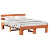 vidaXL Cadru de pat Maroniu cerat 140 x 200 cm Lemn de pin masiv