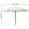 vidaXL Umbrelă soare de exterior, stâlp din lemn, alb nisipiu, 330 cm