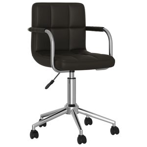 vidaXL Scaun de birou rotativ, negru, piele ecologică