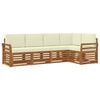 vidaXL Set de canapele de exterior 5 buc. Natural și Crem Poliester