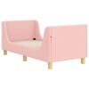 vidaXL Cadru de pat pentru copii cu spătar Roz 70 x 140 cm Boucl&eacute;