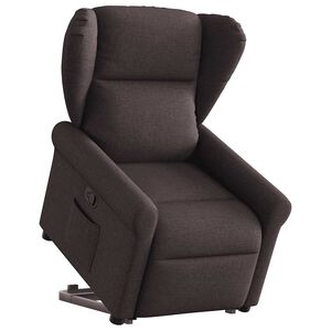 vidaXL Fotoliu rabatabil cu ridicare pe verticală, maro &icirc;nchis, textil