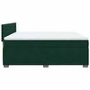 vidaXL Pat box spring cu saltea, verde &icirc;nchis, 180x200 cm, catifea