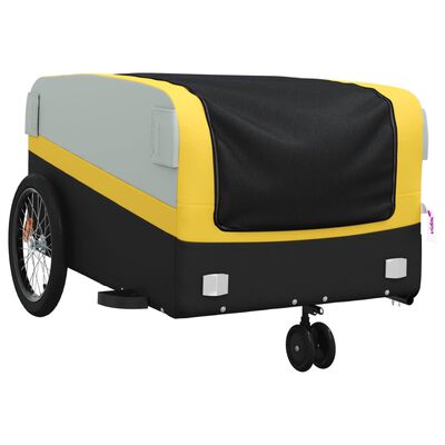 vidaXL Remorcă pentru biciclete, negru și galben, 45 kg, fier
