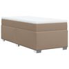 vidaXL Pat box spring cu saltea, cappuccino, 90x190 cm piele ecologică