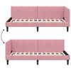 vidaXL Cadru de pat colțar cu headboard Roz 90 cm x 200 cm Catifea