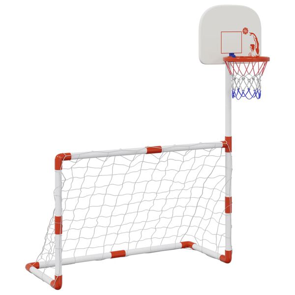 vidaXL Set fotbal și baschet pentru copii cu mingi, 98x50x70 cm