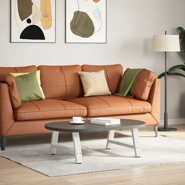 vidaXL Picioare pentru măsuță de cafea &icirc;n formă de A, 2 buc., alb, 60x(30-31) cm, oțel