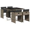 vidaXL Set mobilier de grădină cu perne, 5 piese, gri, poliratan