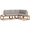 vidaXL Set de canapele de exterior 4 Bucată Gri natural și deschis