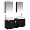 vidaXL Set de mobilier pentru baie 5 buc. Stejar Negru