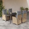 vidaXL Set mobilier de grădină cu perne, 5 piese, bej, poliratan