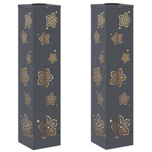 vidaXL Lumină LED Solară pentru Alei 2 buc. Alb cald 18 x 18 x 80 cm