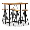 vidaXL Set mobilier de bar, 5 piese, lemn masiv reciclat