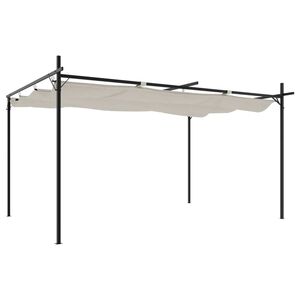 vidaXL Pergola cu acoperiș retractabil, crem, 395x292x230 cm