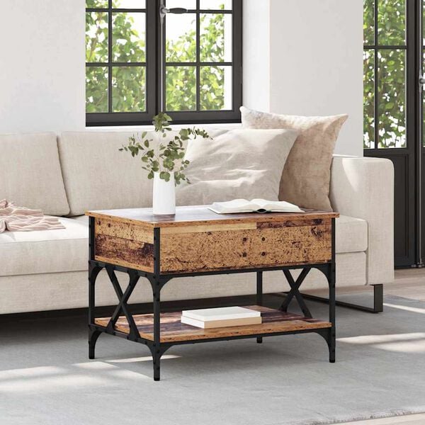 vidaXL Masă de cafea Lemn Vechi 70x50x50cm Lemn compozit