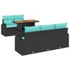 vidaXL Set de canapele pentru grădină 6 buc. Negru Rattan poli