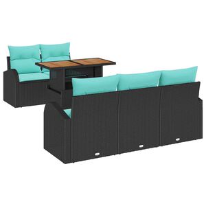 vidaXL Set de canapele pentru grădină 6 buc. Negru Rattan poli