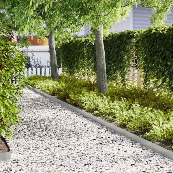 vidaXL Margine pentru gazon 20 pcs Argintiu 100 x 0.05 x 20 cm